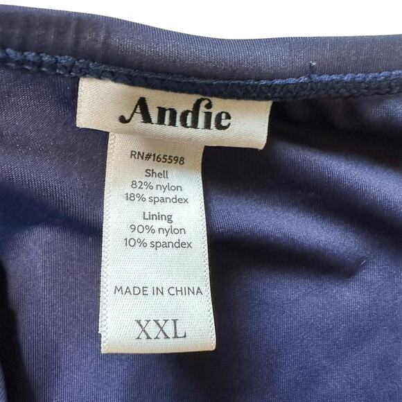 ANDIE Navy Blue Malibu Snap Front One Piece Swimsuit Women's Size XXL - Picture 6 of 7